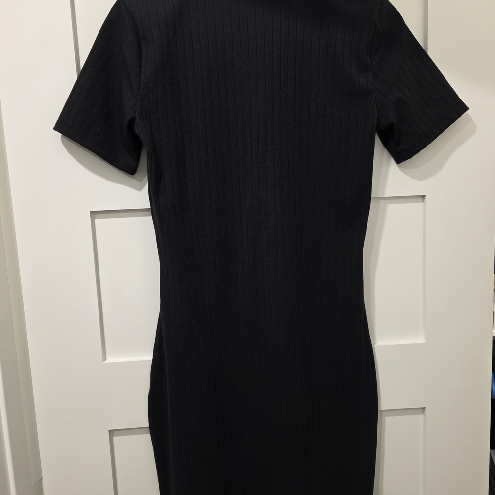 VILA Black Ribbed Mini Dress - Picture 3 of 4